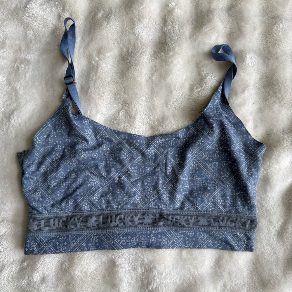 Lucky Brand Blue Paisley Seamless Bralette